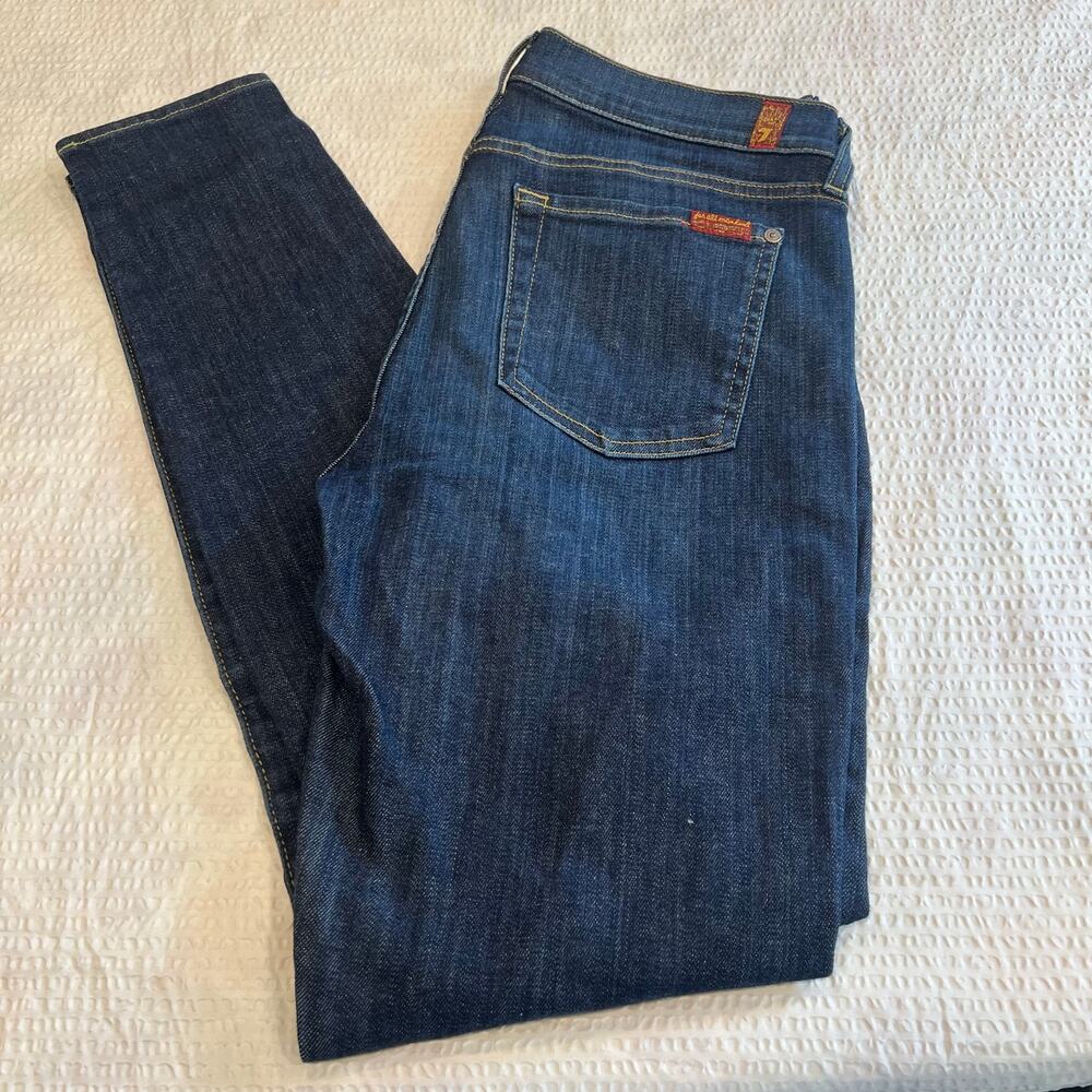 7 for all mankind blue the skinny jeans for women size 28